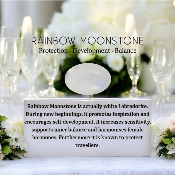 🌙 Triple Rainbow Moonstone Ring ✦ 925 Sterling Silver ✦ Handmade Ethereal Glow - Picture 8 of 10